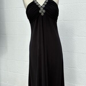 Elegant Black Halter Dress